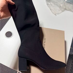 Donald J. Pliner Black Over-the-Knee Block Heel Boots